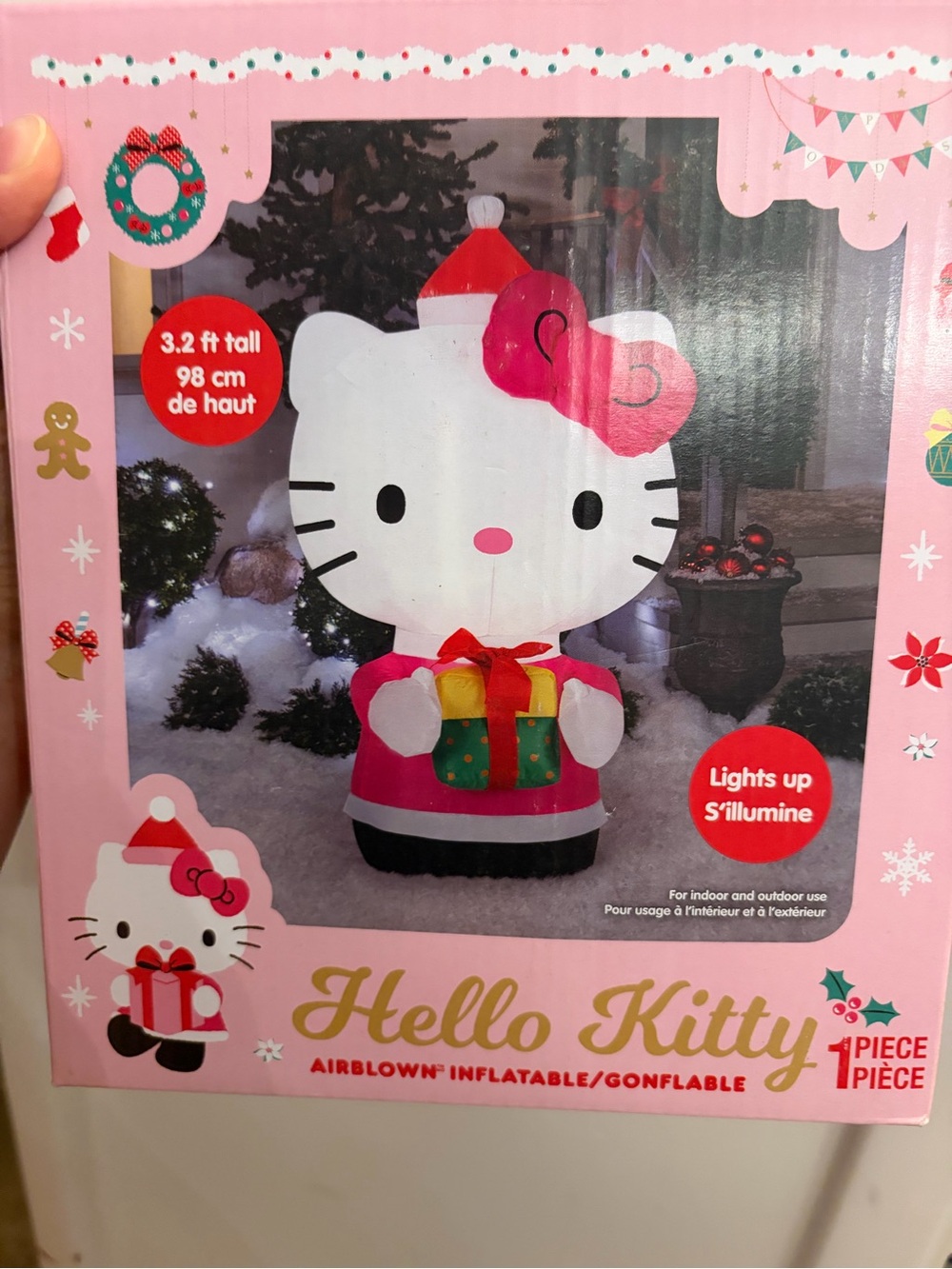 Hello Kitty Holiday Inflatable Decor - Pink, White & Green